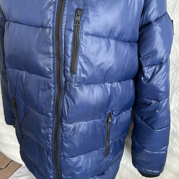 GUESS Puffer Coat Winter Jacket Men's hooded Full Zip Mens Large - Picture 4 of 16